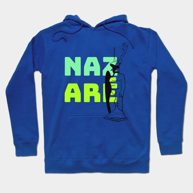 Nazare Portugal big surfing big surfer waves waves Hoodie by Tropical Blood